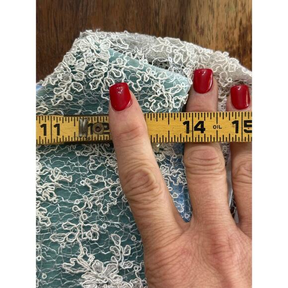 Zangtoi Women's Green & White Embroidered Sleeveless Shift Mini Dress Size - Picture 11 of 16